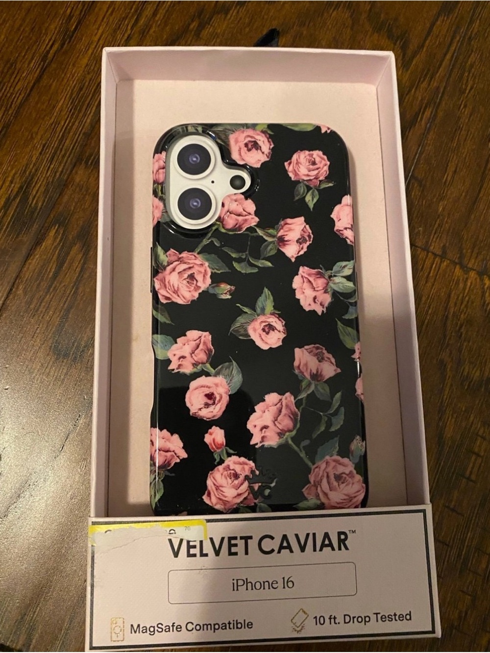 Velvet Caviar Pink Rose Floral iPhone Case - Black